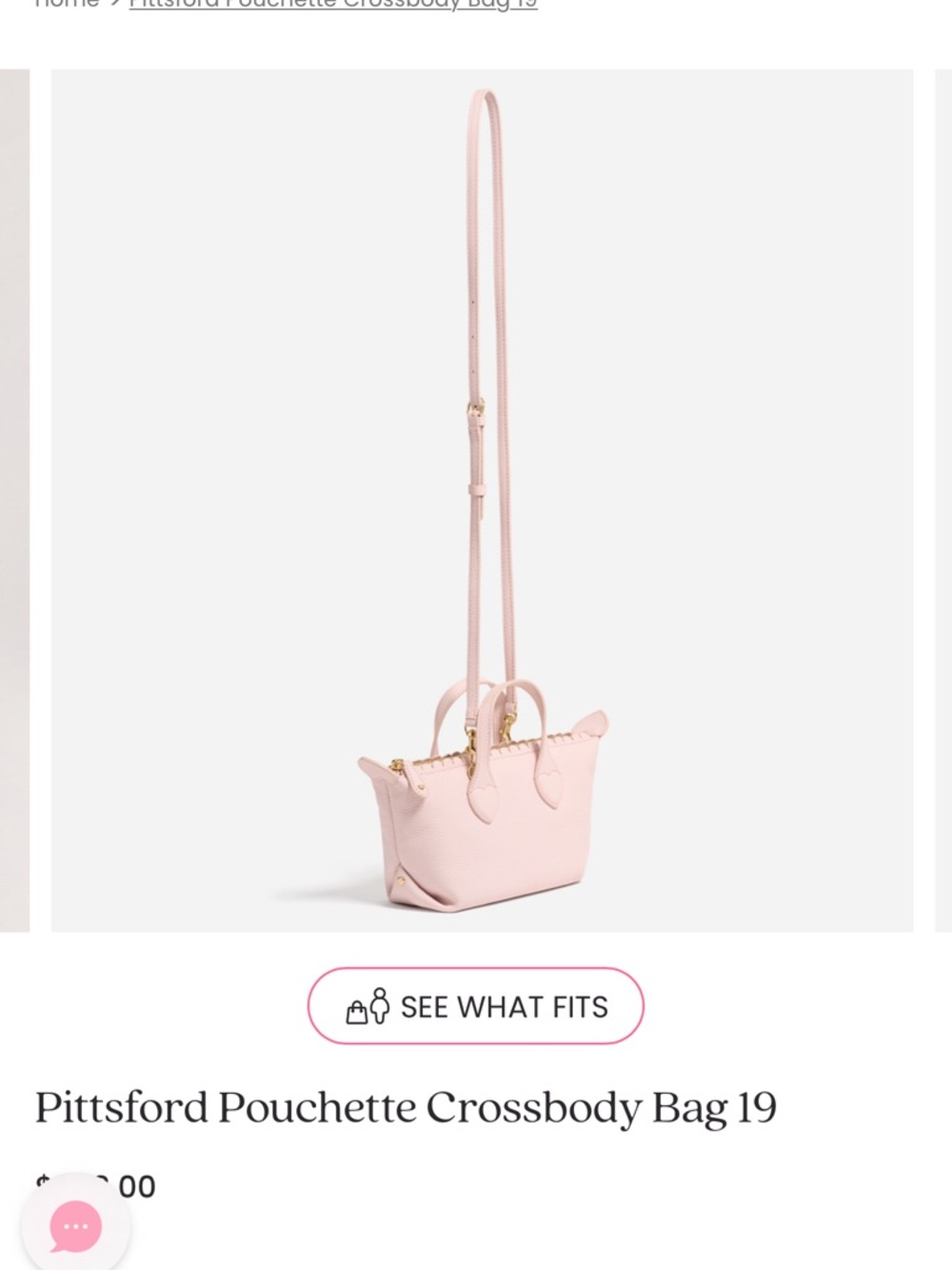 Stoney Clover Lane Pittsford Pouchette Crossbody Bag - Rose Pink Leather - Picture 5 of 7
